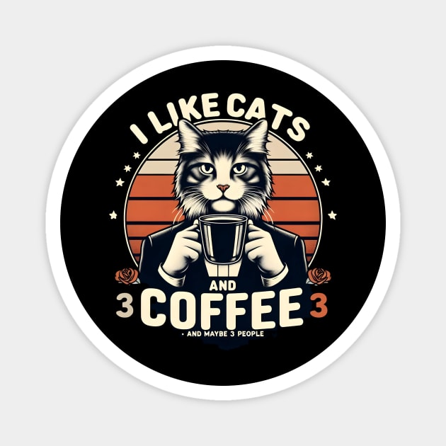 I like cats and coffee Magnet by Rizstor